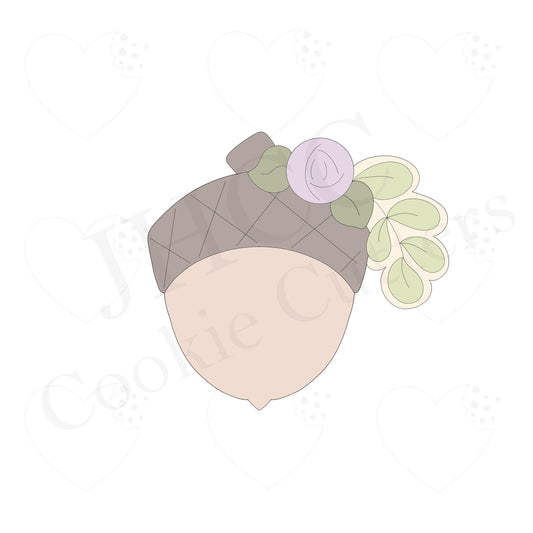 Floral Acorn - Cookie Cutter