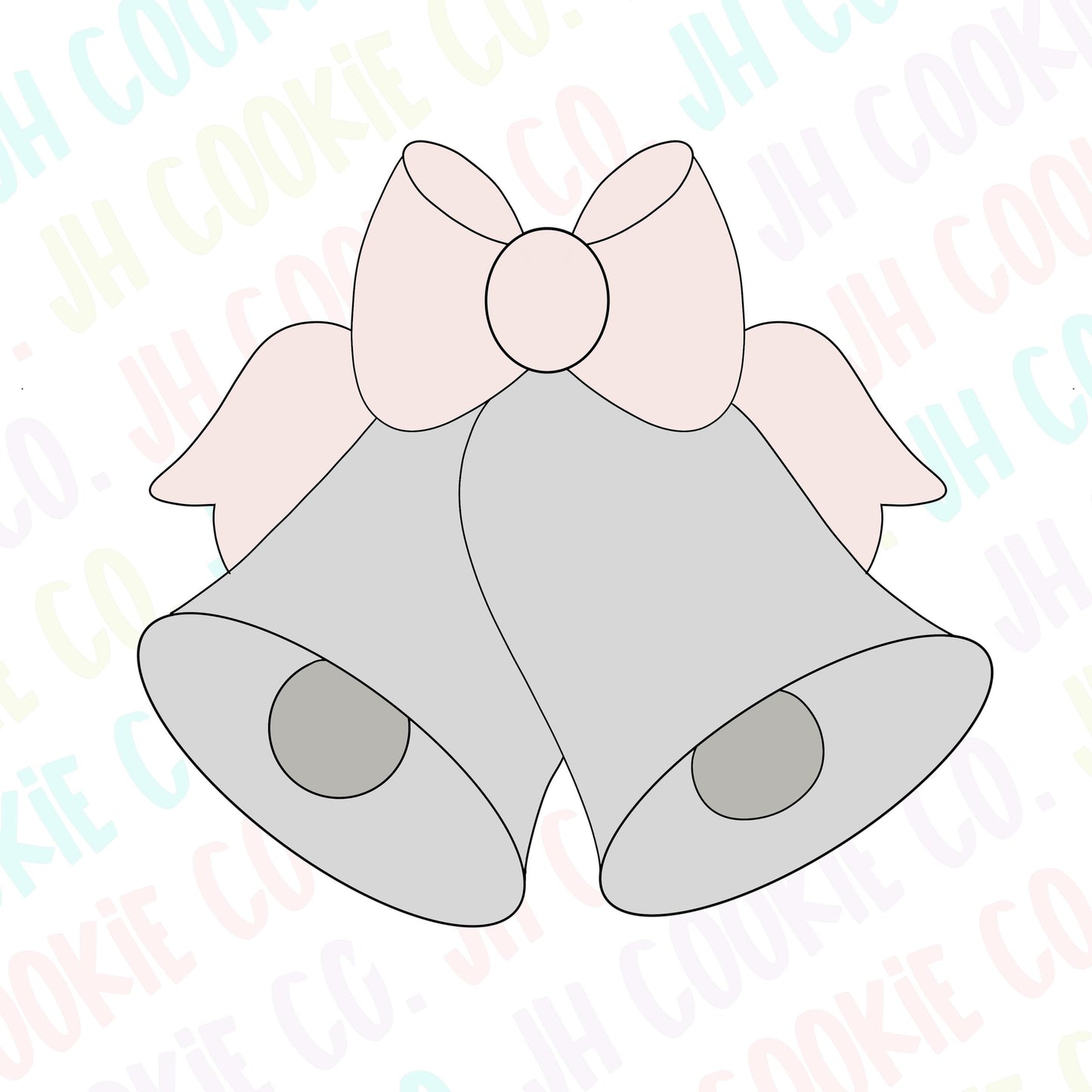 Wedding Bells with bow Cookie Cutter