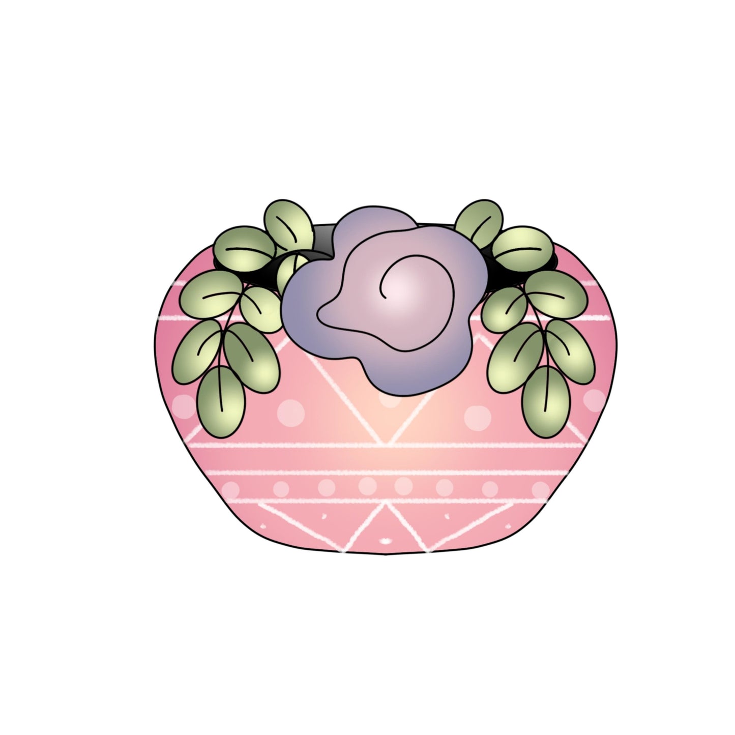 boho floral pot cookie cutter