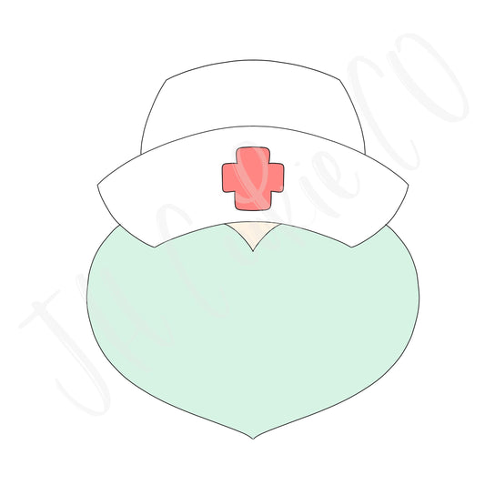 Nurse Hat Heart - Cookie Cutter