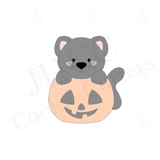 Cat In Pumpkin - Cookie Cutter