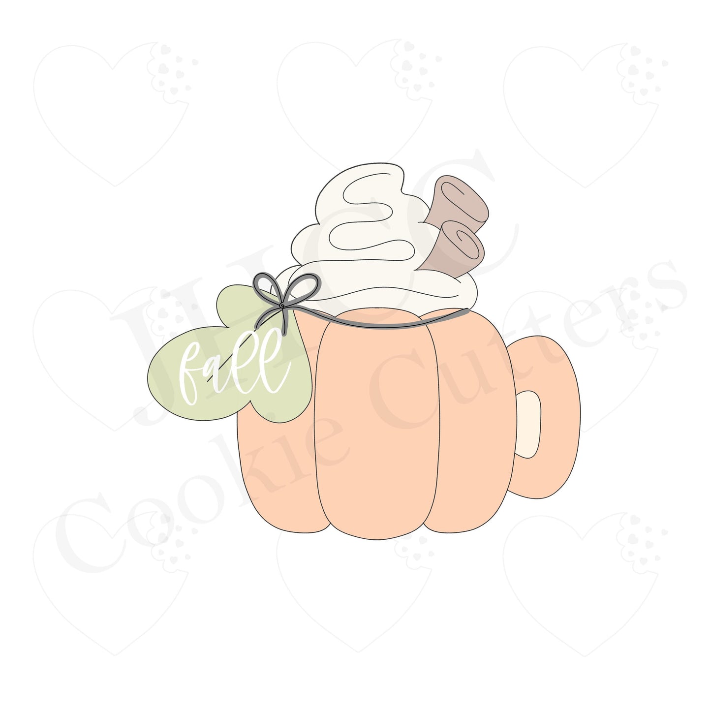 Pumpkin Mug W/ Leaf Tag - Cookie Cutter