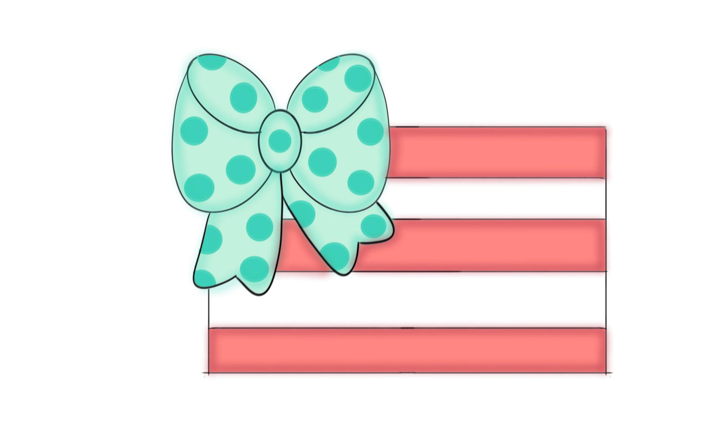 flag with bow cookie cutter