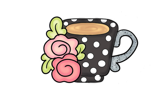 fancy floral tea cup cookie cutter