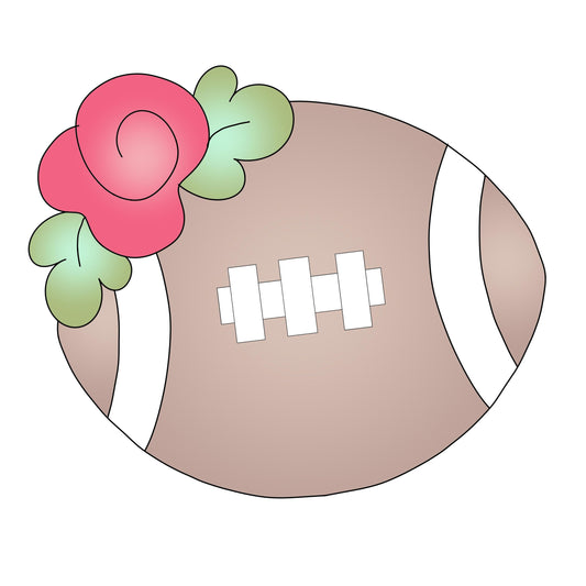 floral football cookie cutter
