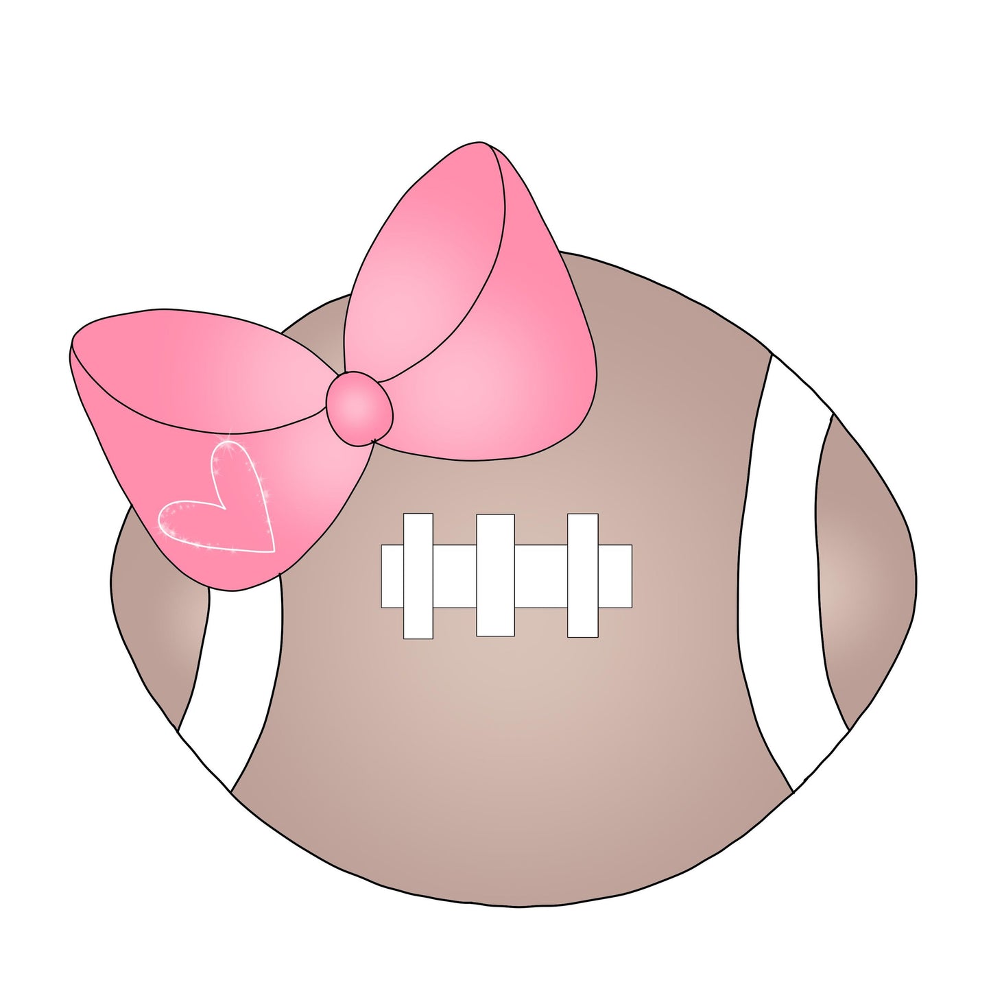Girly Football With Bow cookie cutter