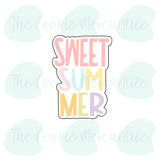 Sweet Summer Word Plaque (Sweet Spring/Summer Sticks [2023]) - Cookie Cutter