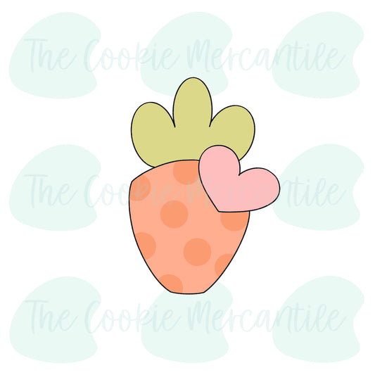 Carrot w/Heart - Cookie Cutter