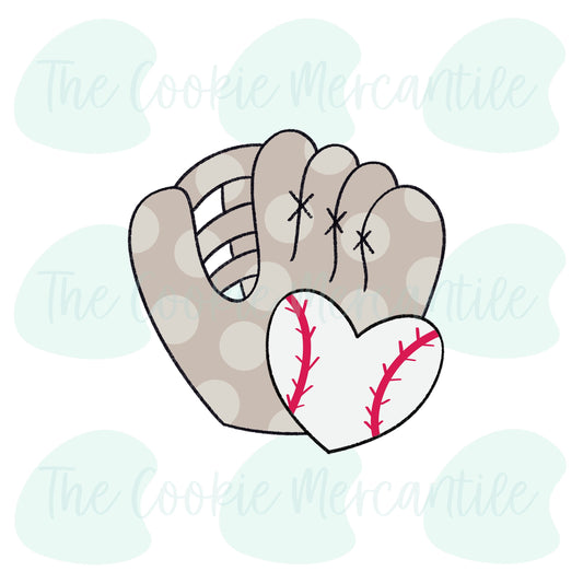 Baseball Mitt & Heart - Cookie Cutter