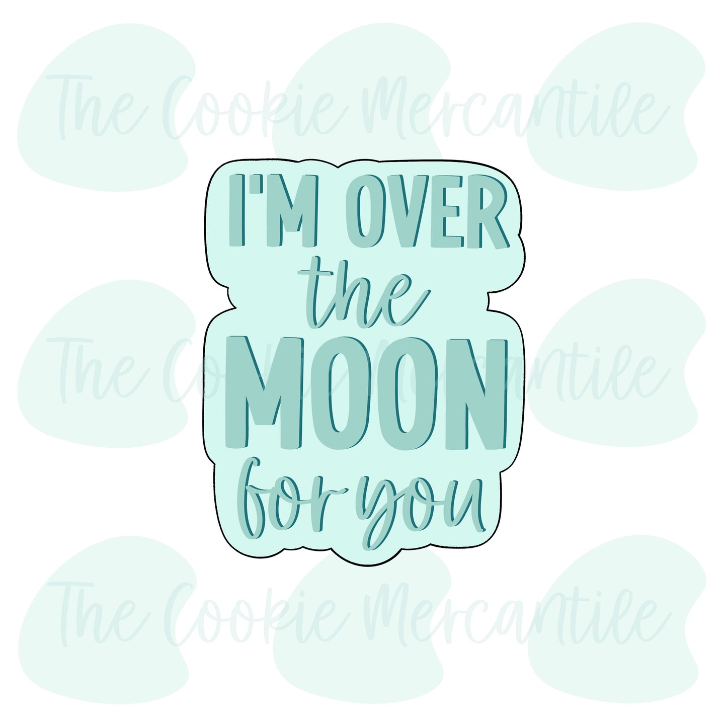 Over The Moon Word Plaque [Astronaut 2 piece set] - Cookie Cutter