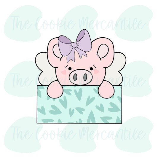 Cupid Girl Pig Plaque - Cookie Cutter