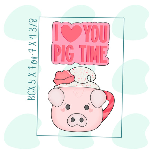 I Love You Pig Time  2 Piece Set - Cookie Cutter