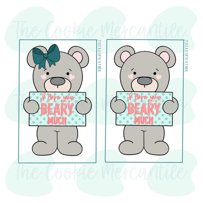 Girl & Boy Bear 4 Piece Set - Cookie Cutter
