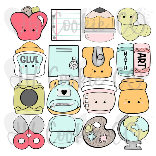 16 Piece School Set Minis - Cookie Cutter