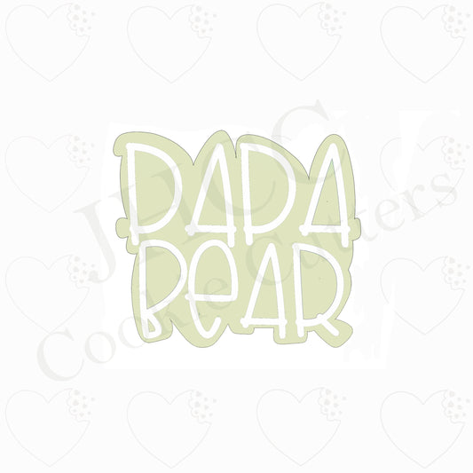 Papa Bear Plaque - Cookie Cutter