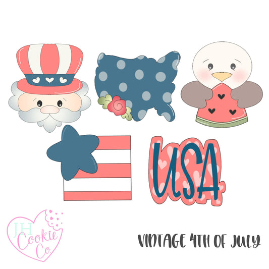 Vintage 4th of July Cookie Cutter Set